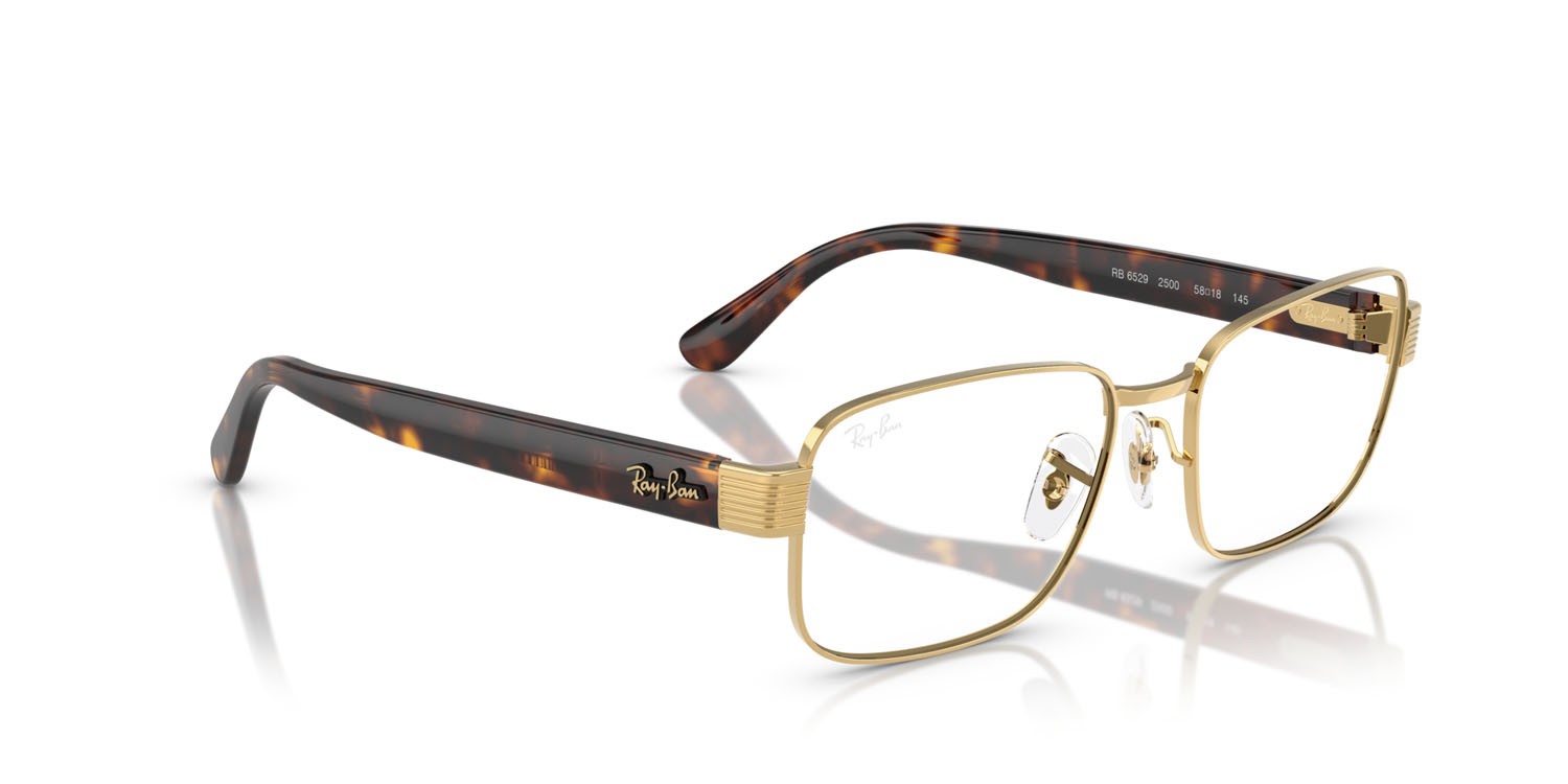 Occhiali da vista Ray-Ban RX 6529 (2500) - RB 6529 2500 colore arista gold forma quadrato lenti trasparente