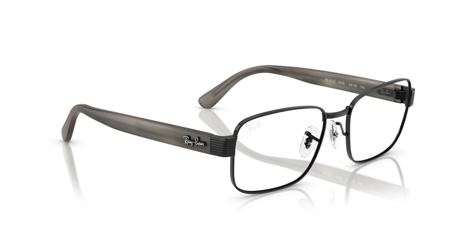Occhiali da vista Ray-Ban RX 6529 (2509) - RB 6529 2509 colore nero forma quadrato lenti trasparente