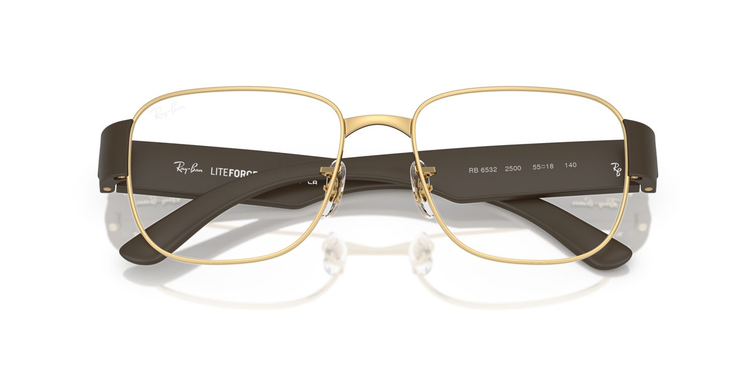 Eyeglasses Ray-Ban RX 6532 (2500) - RB 6532 2500 color oro arista shape square lenses trasparente