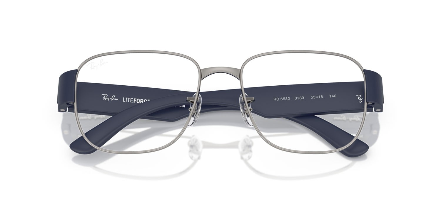 Occhiali da vista Ray-Ban RX 6532 (3189) - RB 6532 3189 colore gunmetal forma quadrato lenti trasparente