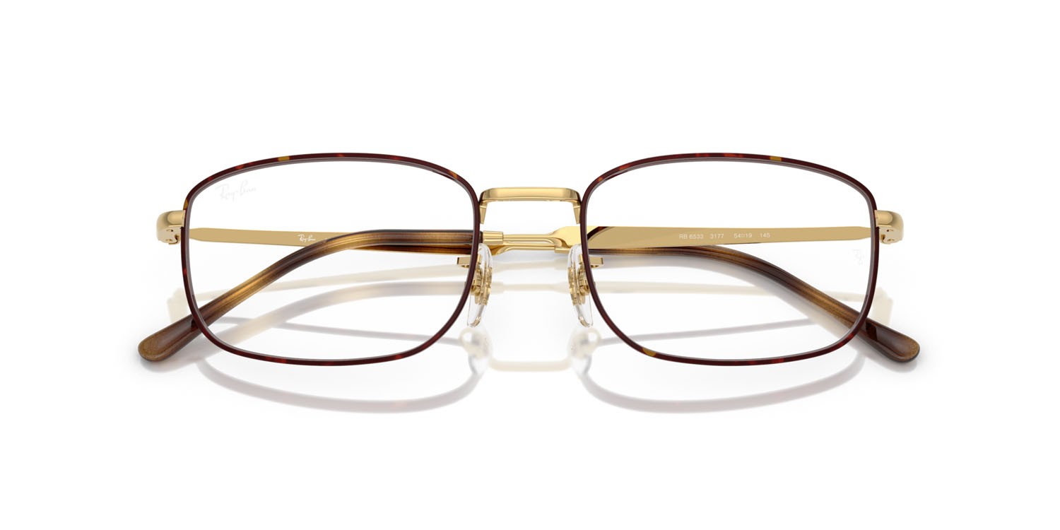 Eyeglasses Ray-Ban RX 6533 (3177) - RB 6533 3177 color havana su oro arista shape square lenses trasparente
