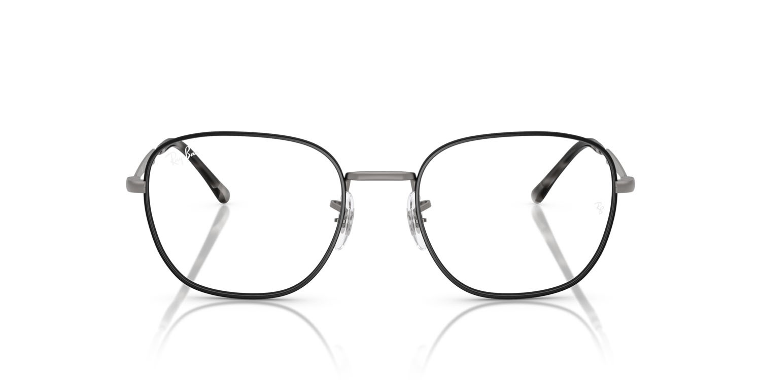 Occhiali da vista Ray-Ban RX 6534 (3187) - RB 6534 3187 colore nero opaco su gunmetal opaco forma quadrato lenti trasparente