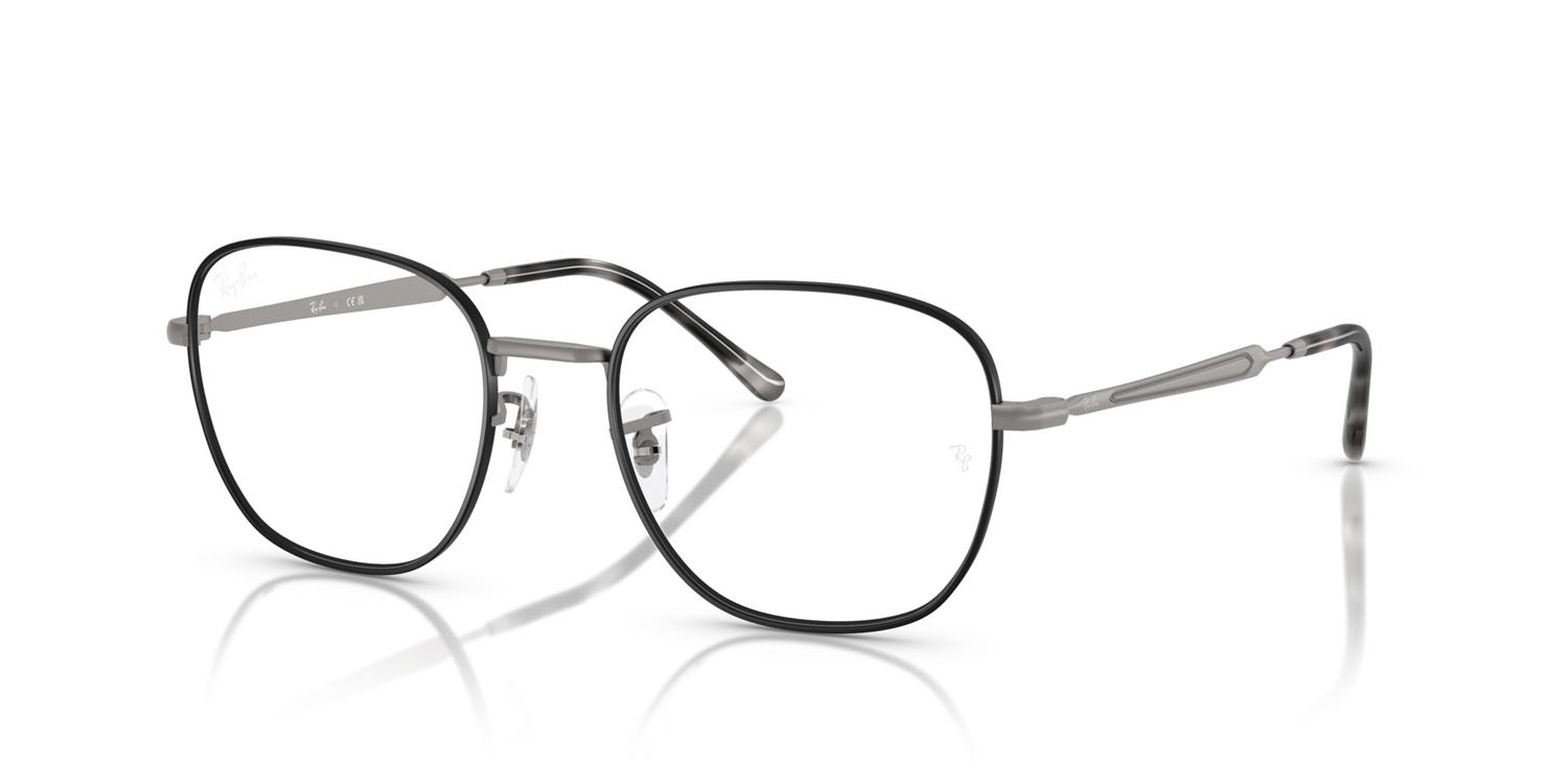 Occhiali da vista Ray-Ban RX 6534 (3187) - RB 6534 3187 colore nero opaco su gunmetal opaco forma quadrato lenti trasparente