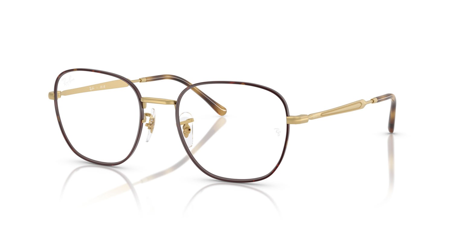 Occhiali da vista Ray-Ban RX 6534 (3188) - RB 6534 3188 colore havana opaco su oro arista opaco forma quadrato lenti trasparente