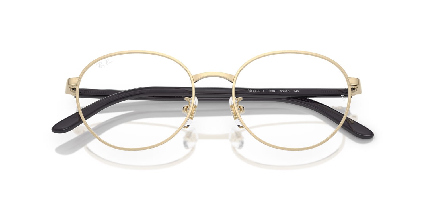 Occhiali da vista Ray-Ban RX 6538D (2993) - RB 6538D 2993 colore oro pallido forma pantos lenti trasparente