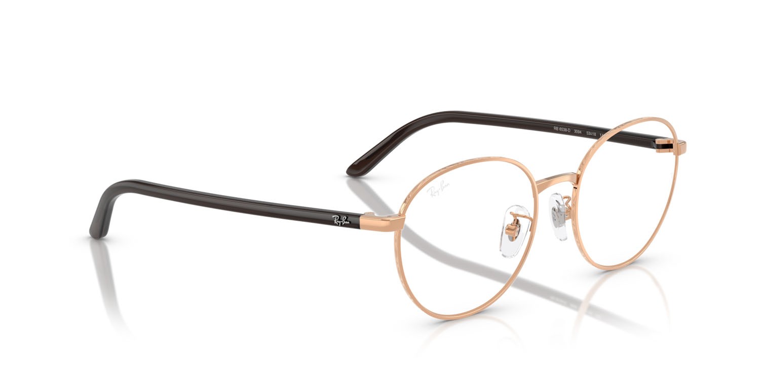 Occhiali da vista Ray-Ban RX 6538D (3094) - RB 6538D 3094 colore oro rose forma pantos lenti trasparente