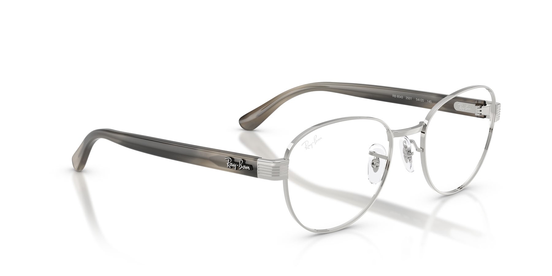 Occhiali da vista Ray-Ban RX 6543 (2501) - RB 6543 2501 colore argento forma quadrato lenti trasparente