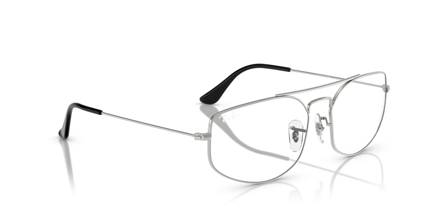 Occhiali da vista Ray-Ban Explorer V RX 6545 (2501) - RB 6545 2501 colore argento forma irregolare lenti trasparente