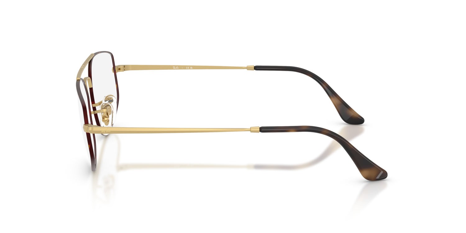 Occhiali da vista Ray-Ban Explorer V RX 6545 (3188) - RB 6545 3188 colore havana opaco su oro arista opaco forma irregolare lenti trasparente
