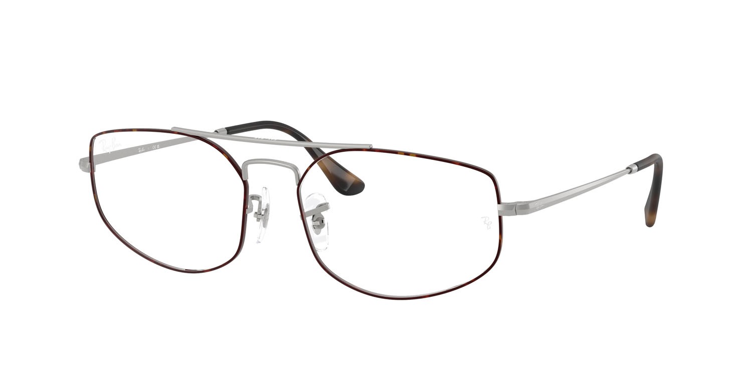 Occhiali da vista Ray-Ban Explorer V RX 6545 (3194) - RB 6545 3194 colore havana opaco su argento opaco forma irregolare lenti trasparente