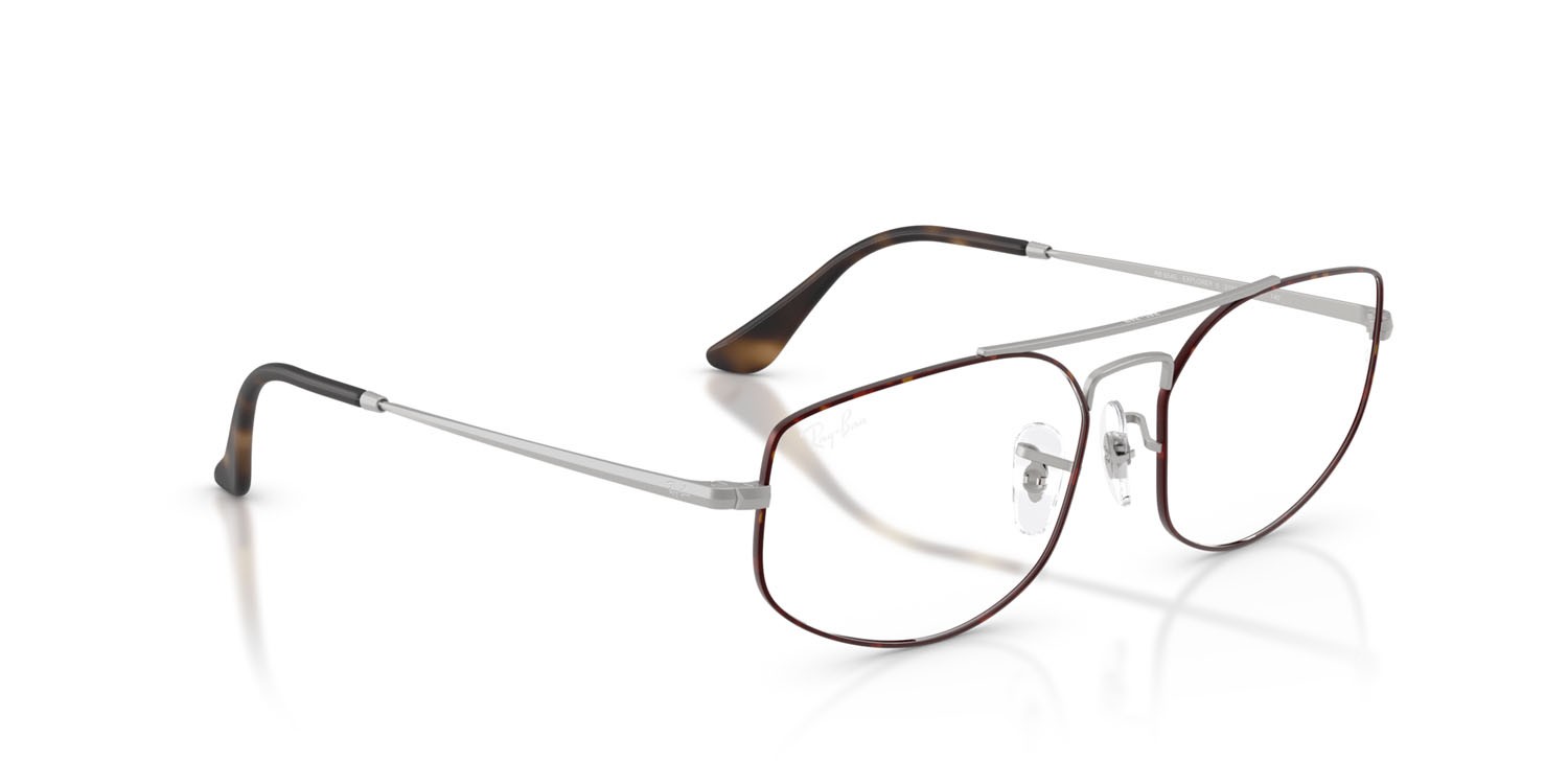 Occhiali da vista Ray-Ban Explorer V RX 6545 (3194) - RB 6545 3194 colore havana opaco su argento opaco forma irregolare lenti trasparente
