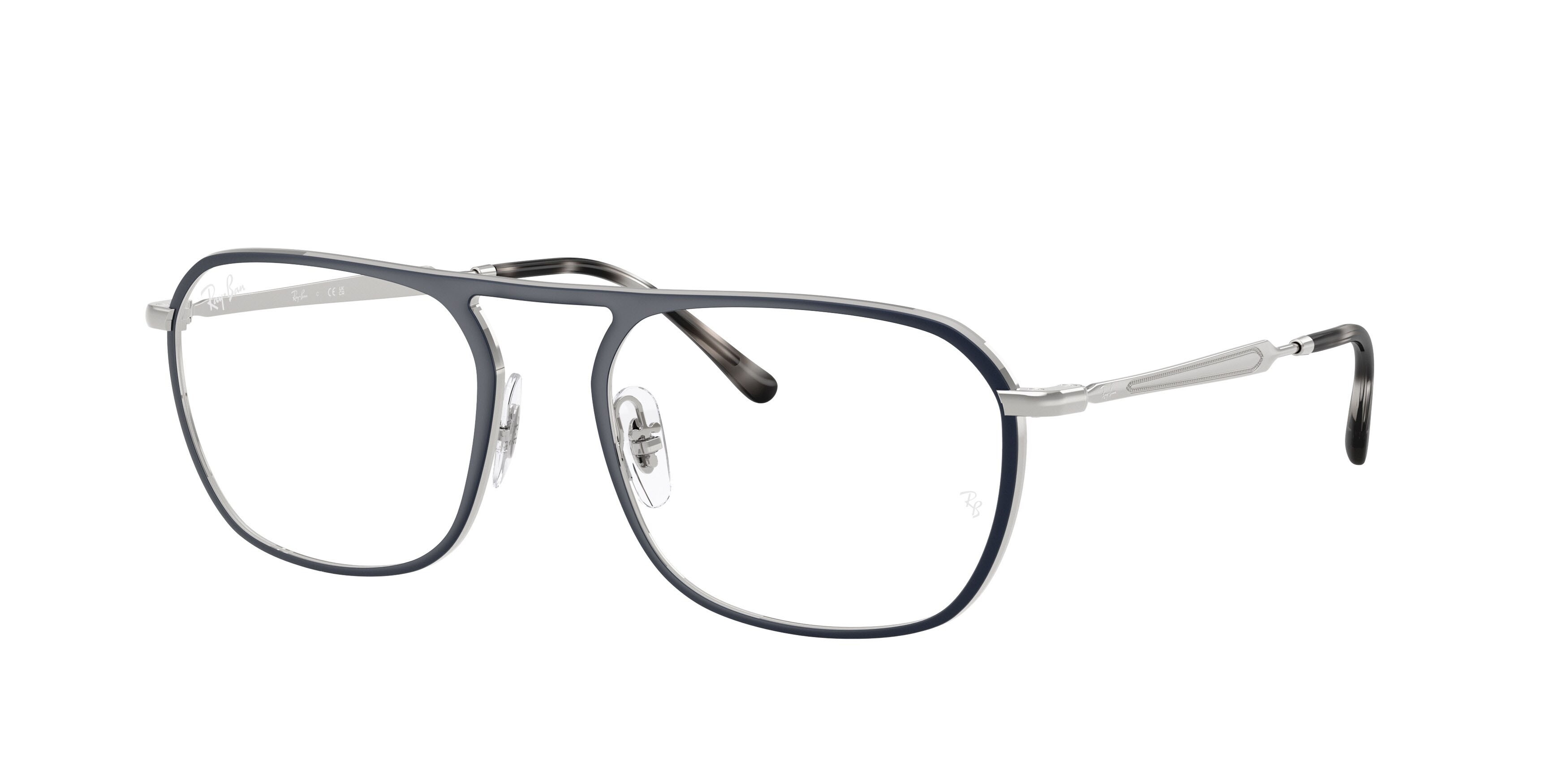 Occhiali da vista Ray-Ban RX 6548 (3016) - RB 6548 3016 colore blu e argento forma quadrato lenti trasparente
