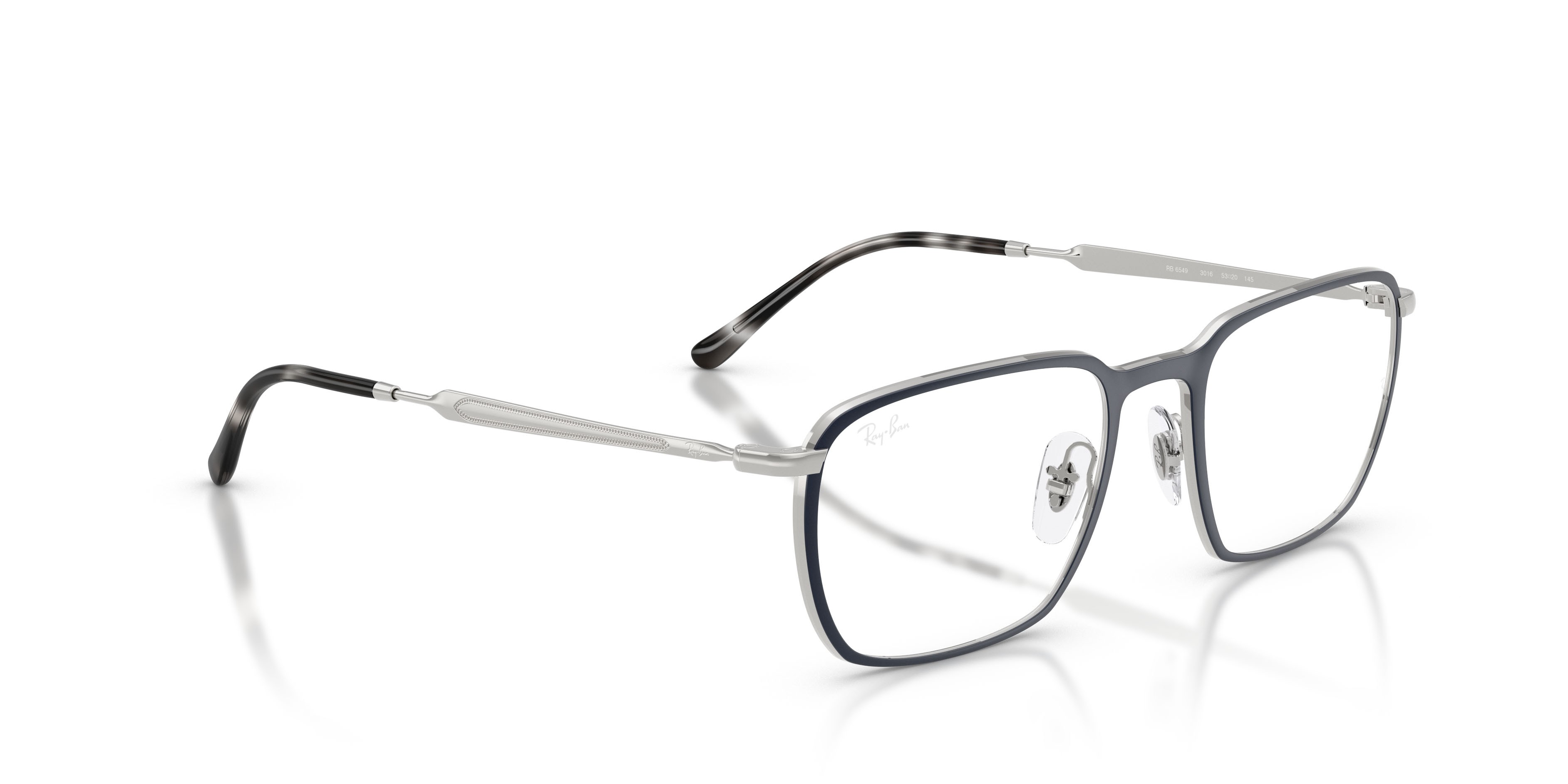 Occhiali da vista Ray-Ban RX 6549 (3016) - RB 6549 3016 colore blu e argento forma quadrato lenti trasparente
