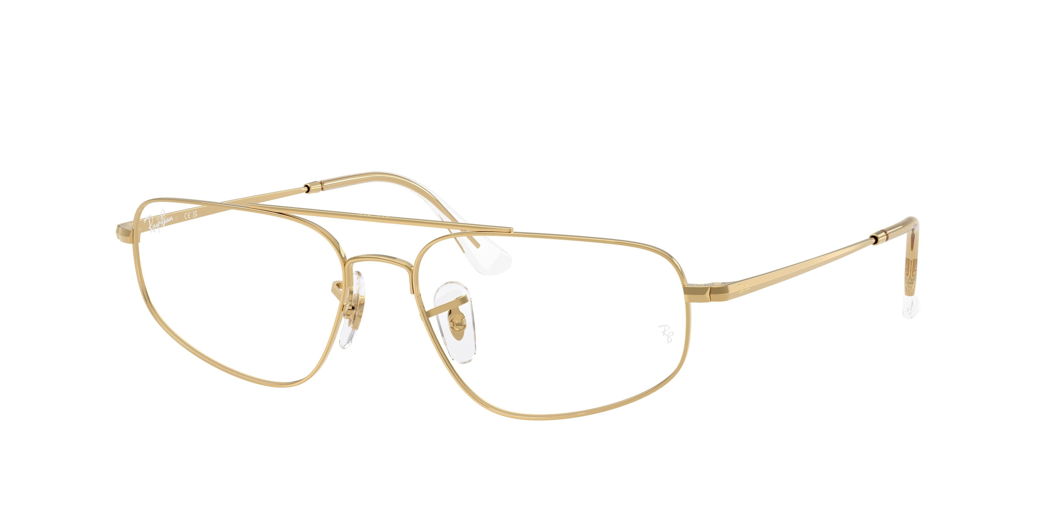 Eyeglasses Ray-Ban RX 6550 (2500) - RB 6550 2500 color oro arista shape irregular lenses trasparente