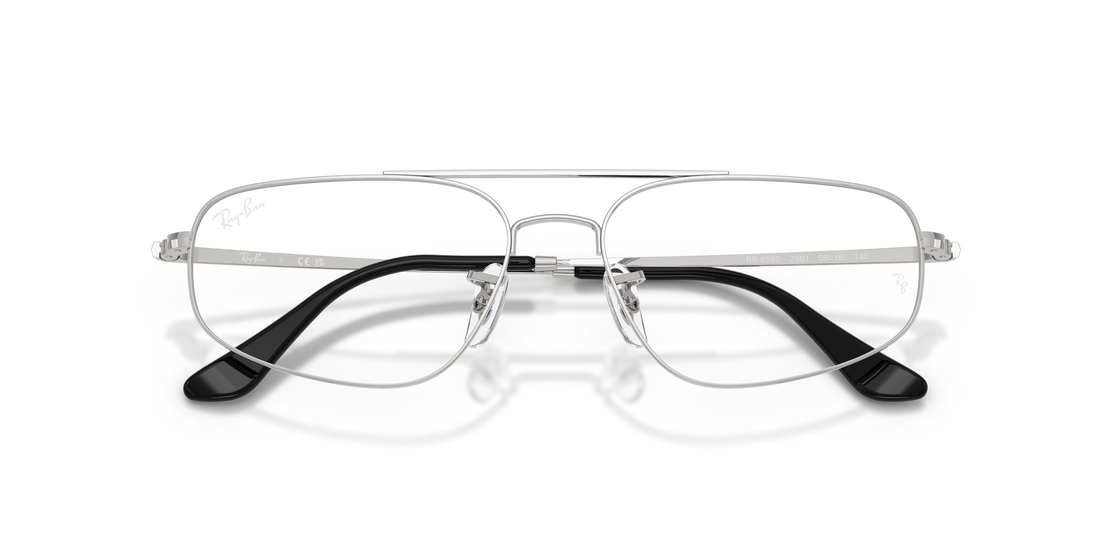 Occhiali da vista Ray-Ban RX 6550 (2501) - RB 6550 2501 colore argento forma irregolare lenti trasparente