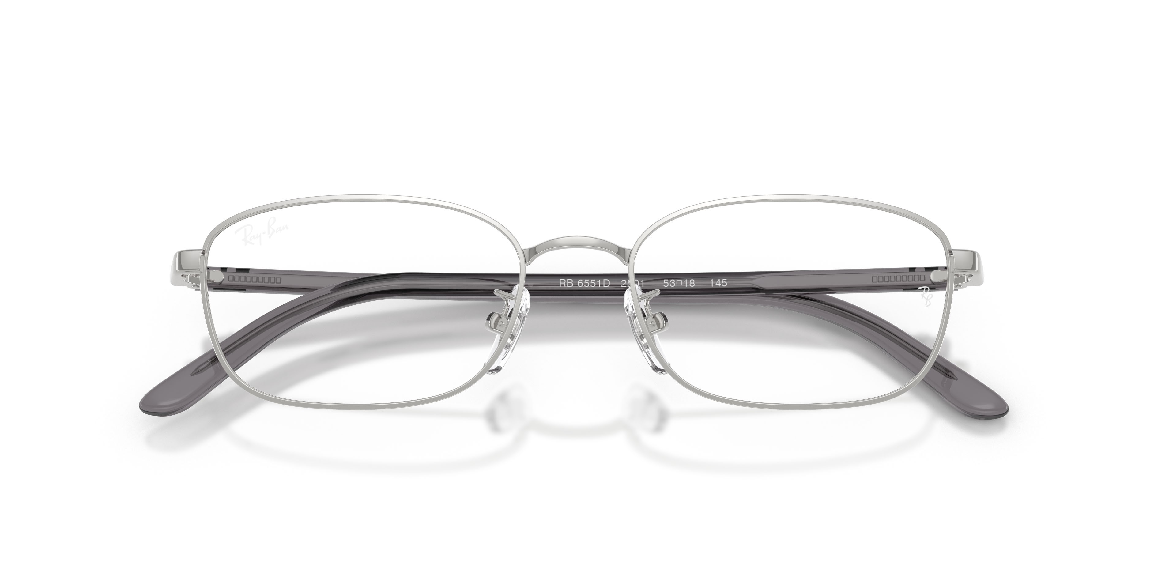 Occhiali da vista Ray-Ban RX 6551D (2501) - RB 6551D 2501 colore argento forma quadrato lenti trasparente