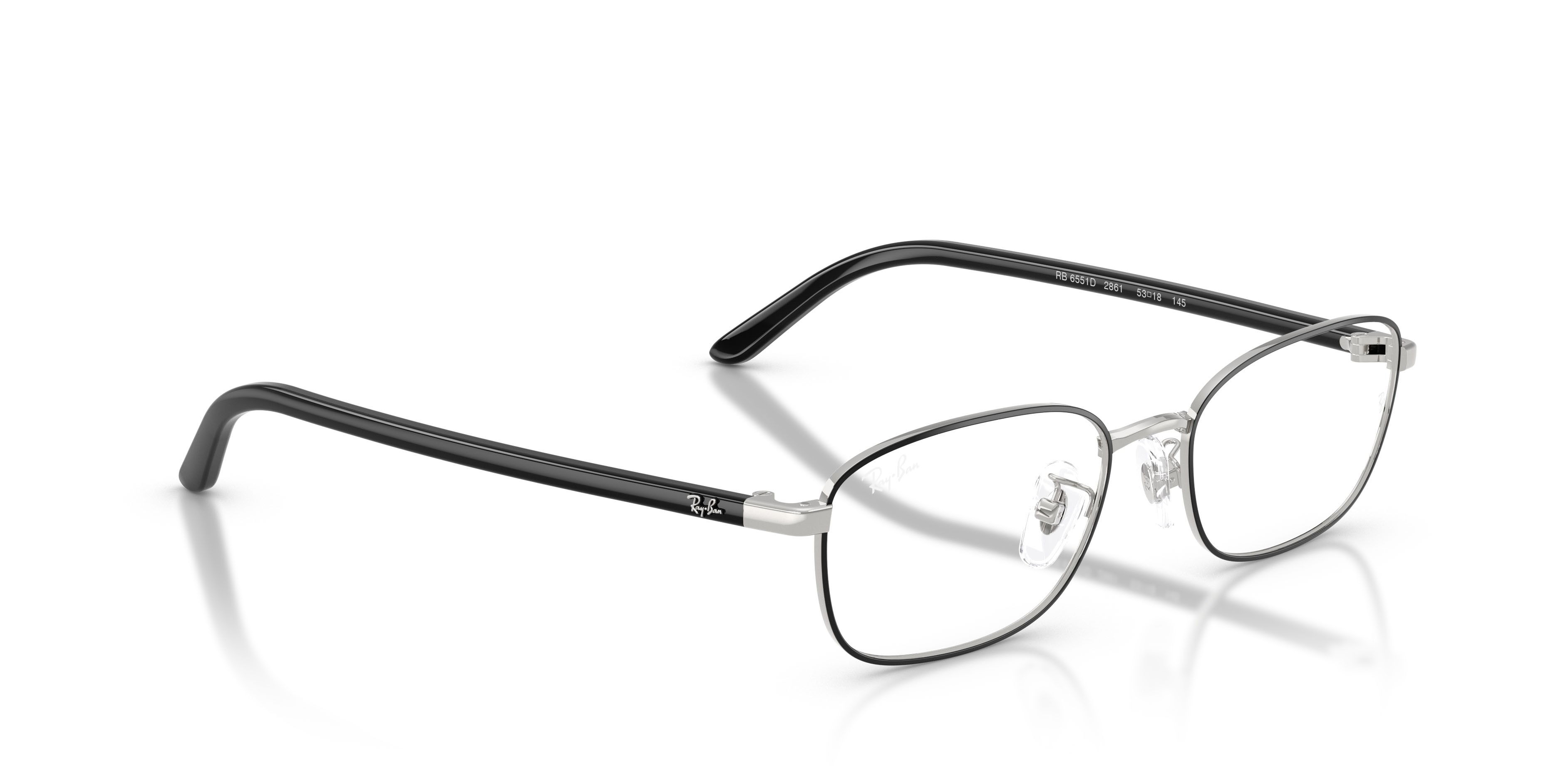 Occhiali da vista Ray-Ban RX 6551D (2861) - RB 6551D 2861 colore nero e argento forma quadrato lenti trasparente