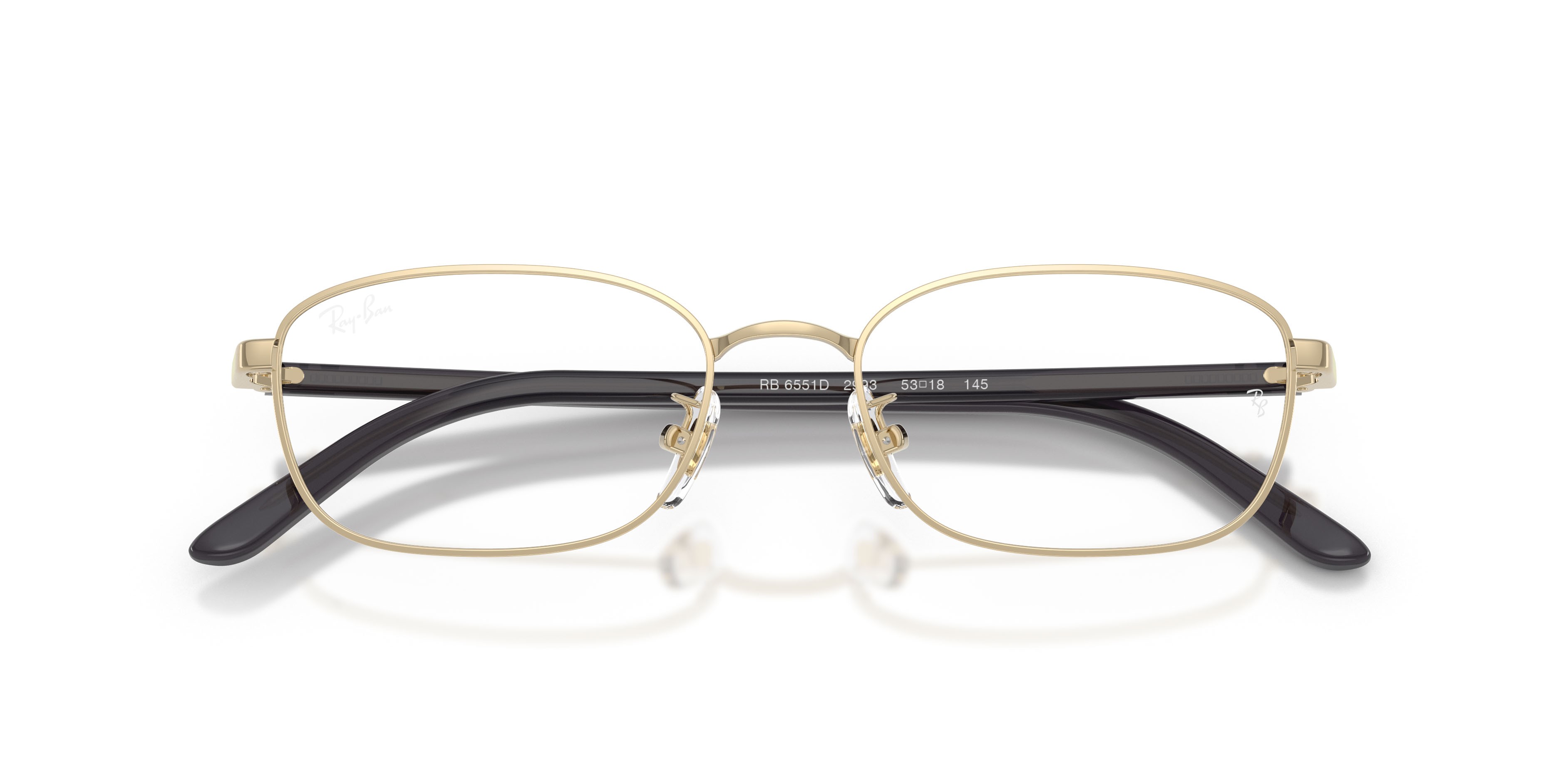 Eyeglasses Ray-Ban RX 6551D (2993) - RB 6551D 2993 color oro pallido shape square lenses trasparente
