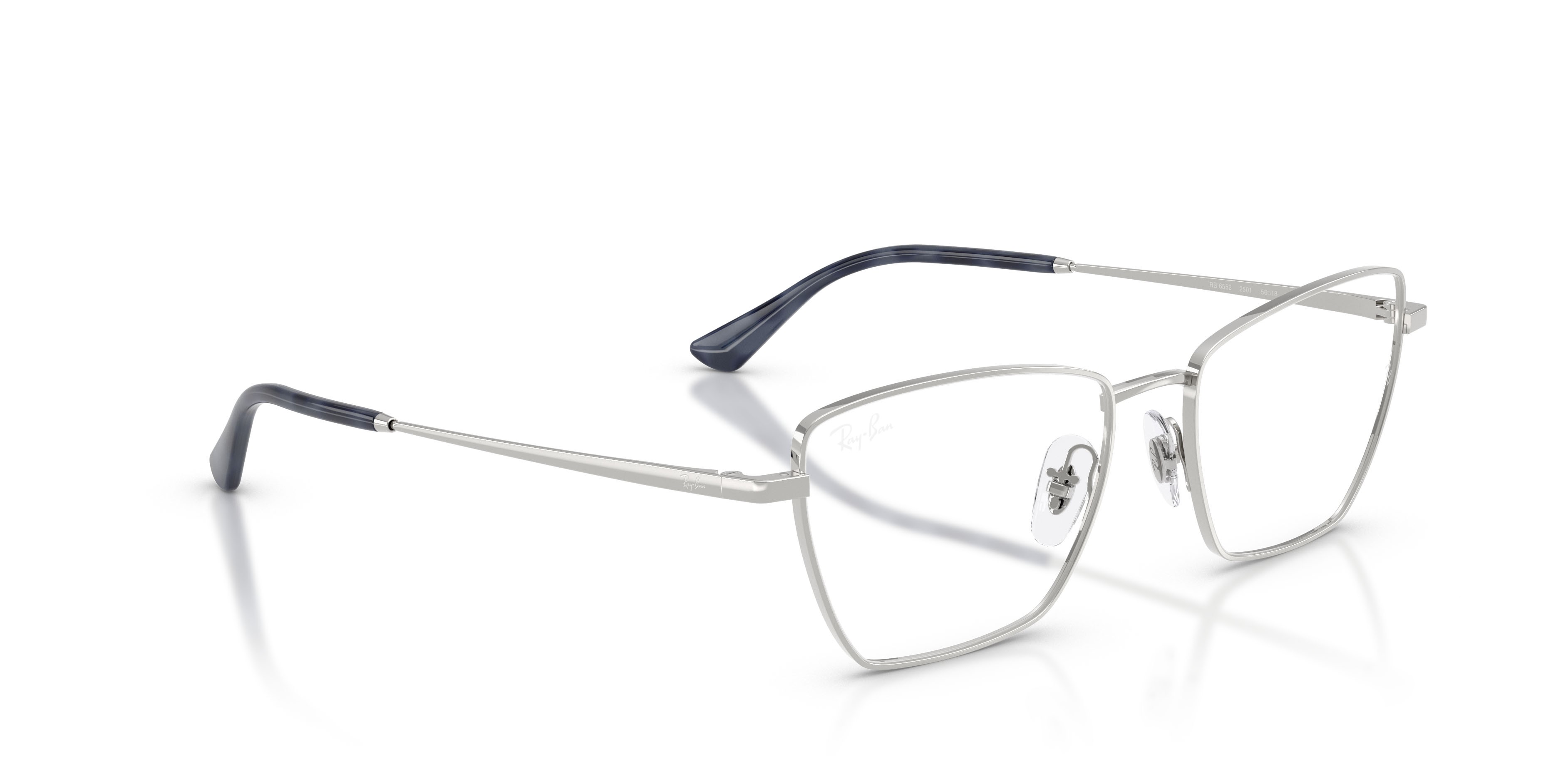 Eyeglasses Ray-Ban Drea RX 6552 (2501) - RB 6552 2501 color argento shape irregular lenses trasparente