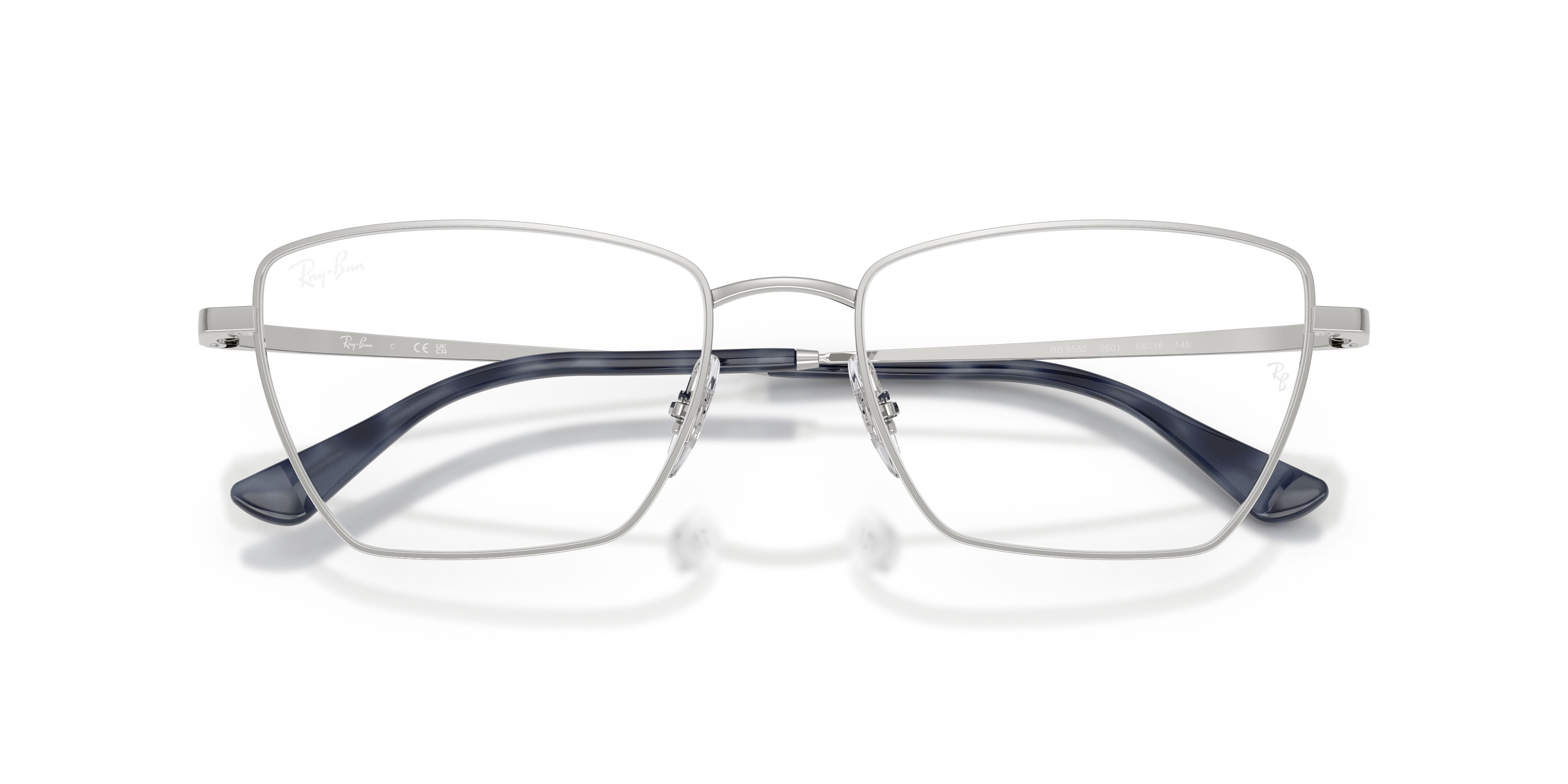 Eyeglasses Ray-Ban Drea RX 6552 (2501) - RB 6552 2501 color argento shape irregular lenses trasparente