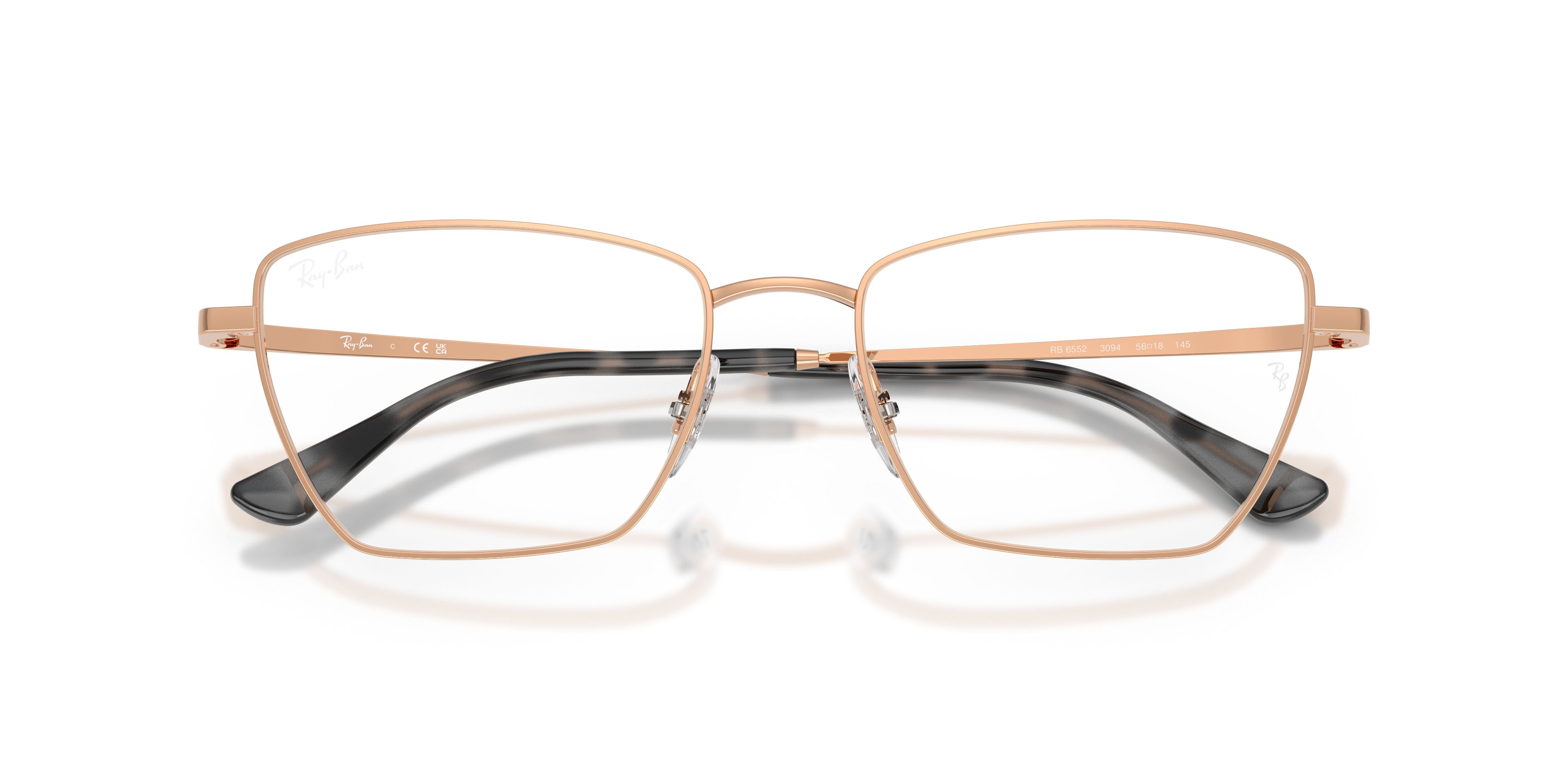 Eyeglasses Ray-Ban Drea RX 6552 (3094) - RB 6552 3094 color oro rose shape irregular lenses trasparente