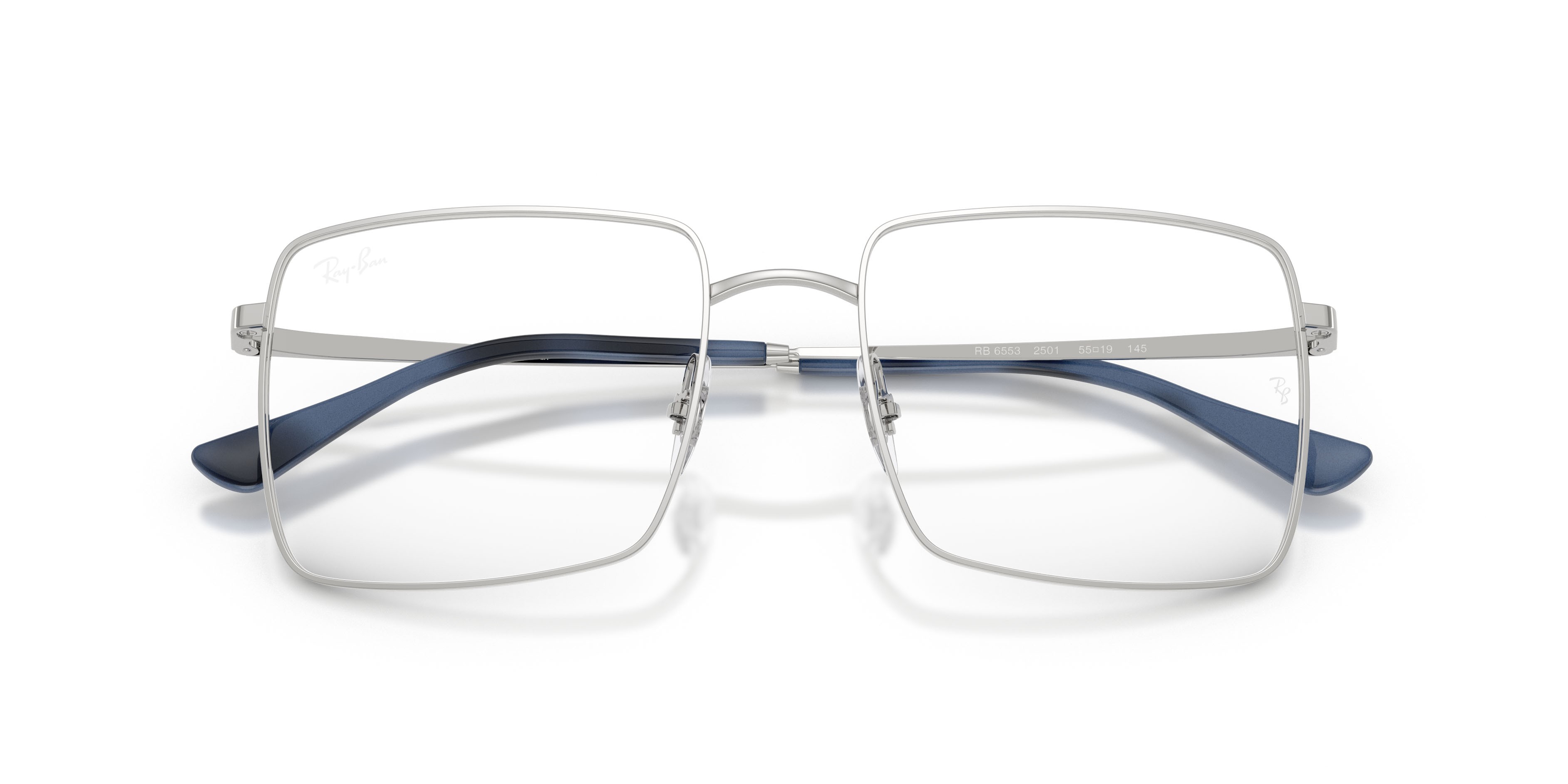 Occhiali da vista Ray-Ban Brix RX 6553 (2501) - RB 6553 2501 colore argento forma quadrato lenti trasparente