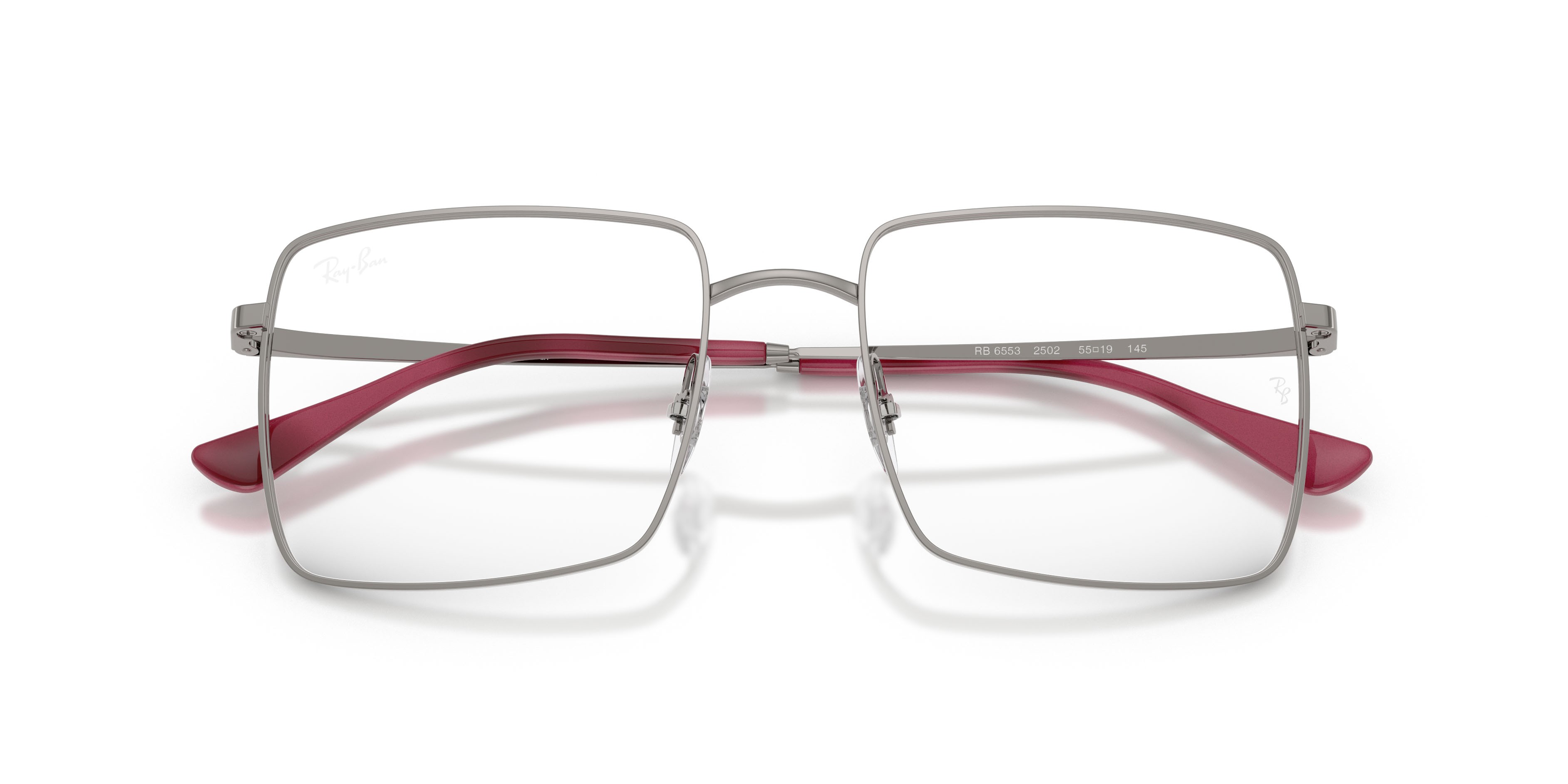 Occhiali da vista Ray-Ban Brix RX 6553 (2502) - RB 6553 2502 colore gunmetal forma quadrato lenti trasparente