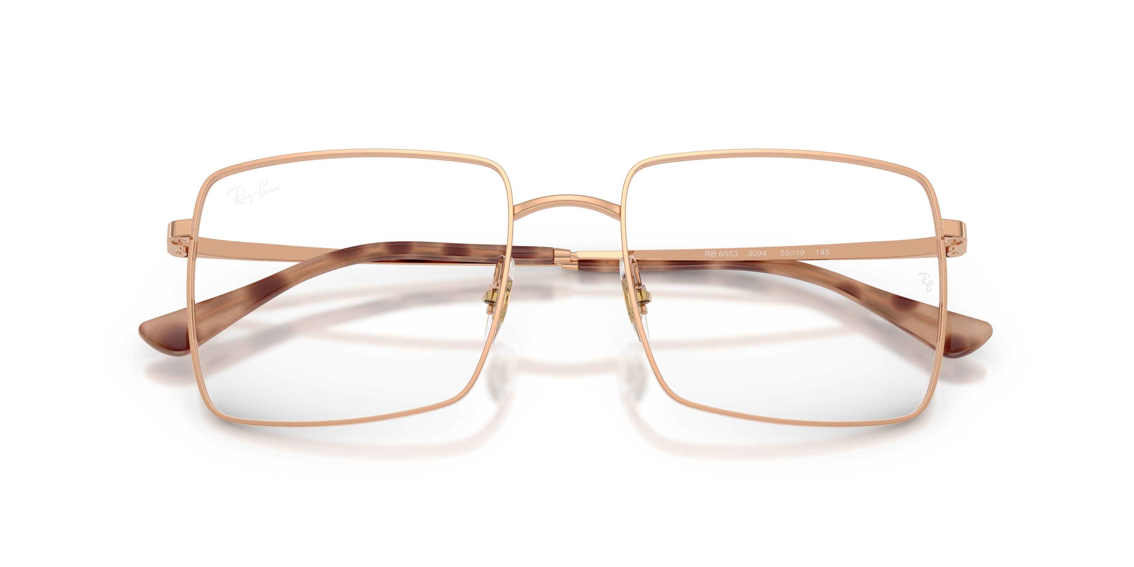 Eyeglasses Ray-Ban Brix RX 6553 (3094) - RB 6553 3094 color oro rose shape square lenses trasparente