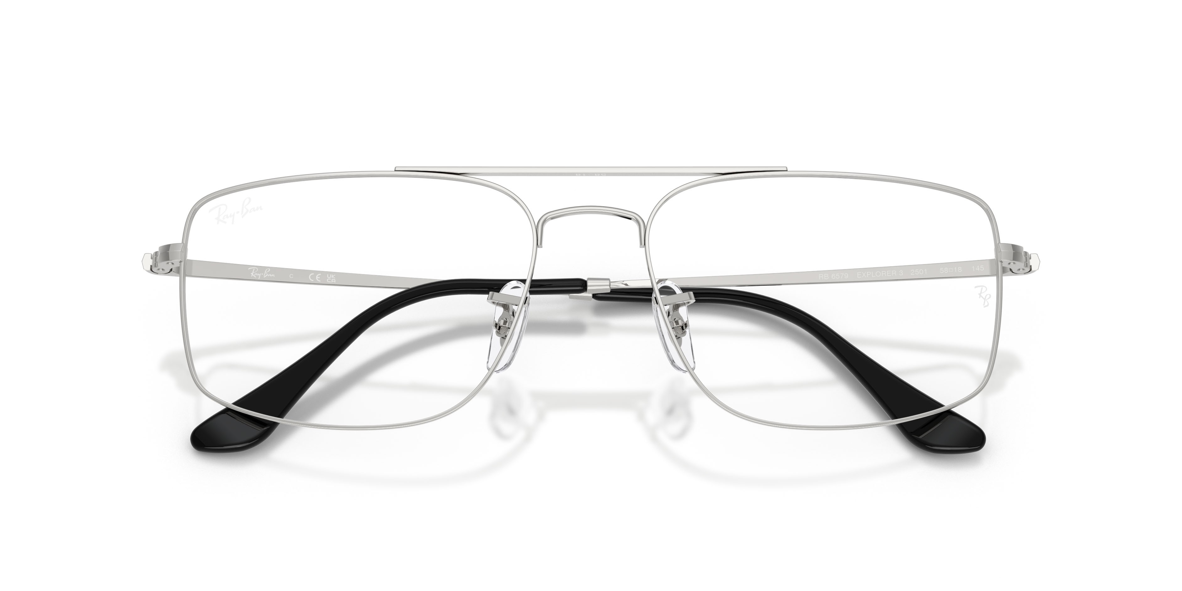 Occhiali da vista Ray-Ban RX 6579 (2501) - RB 6579 2501 colore argento forma quadrato lenti trasparente