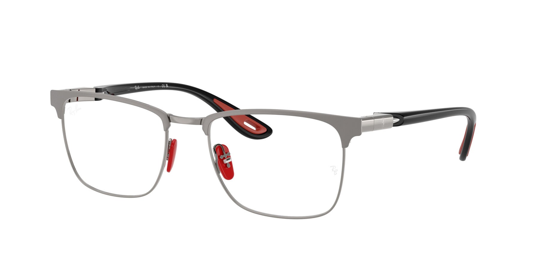 Occhiali da vista Ray-Ban Scuderia Ferrari RX 6621M (F129) - RB 6621M F129 colore grigio opaco su gunmetal forma quadrato lenti trasparente