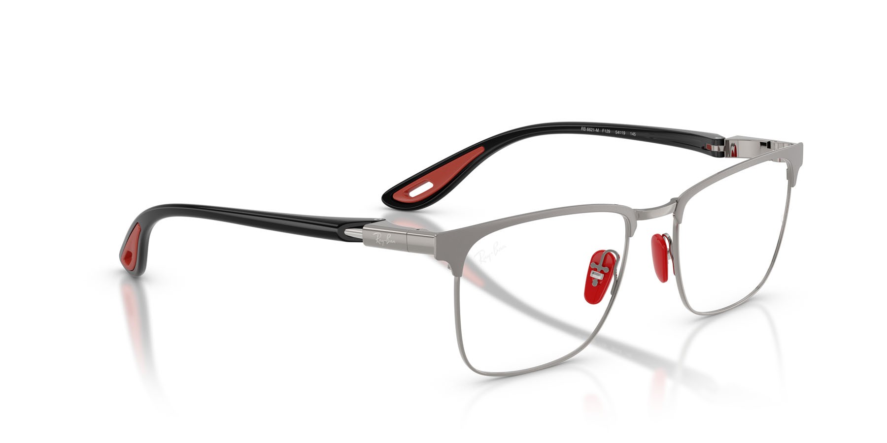 Occhiali da vista Ray-Ban Scuderia Ferrari RX 6621M (F129) - RB 6621M F129 colore grigio opaco su gunmetal forma quadrato lenti trasparente