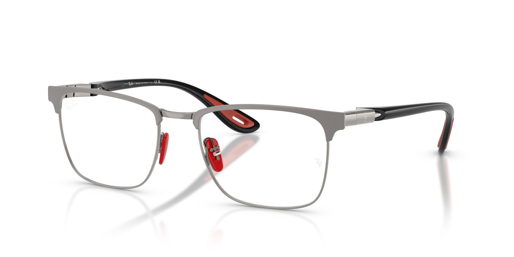 Occhiali da vista Ray-Ban Scuderia Ferrari RX 6621M (F129) - RB 6621M F129 colore grigio opaco su gunmetal forma quadrato lenti trasparente