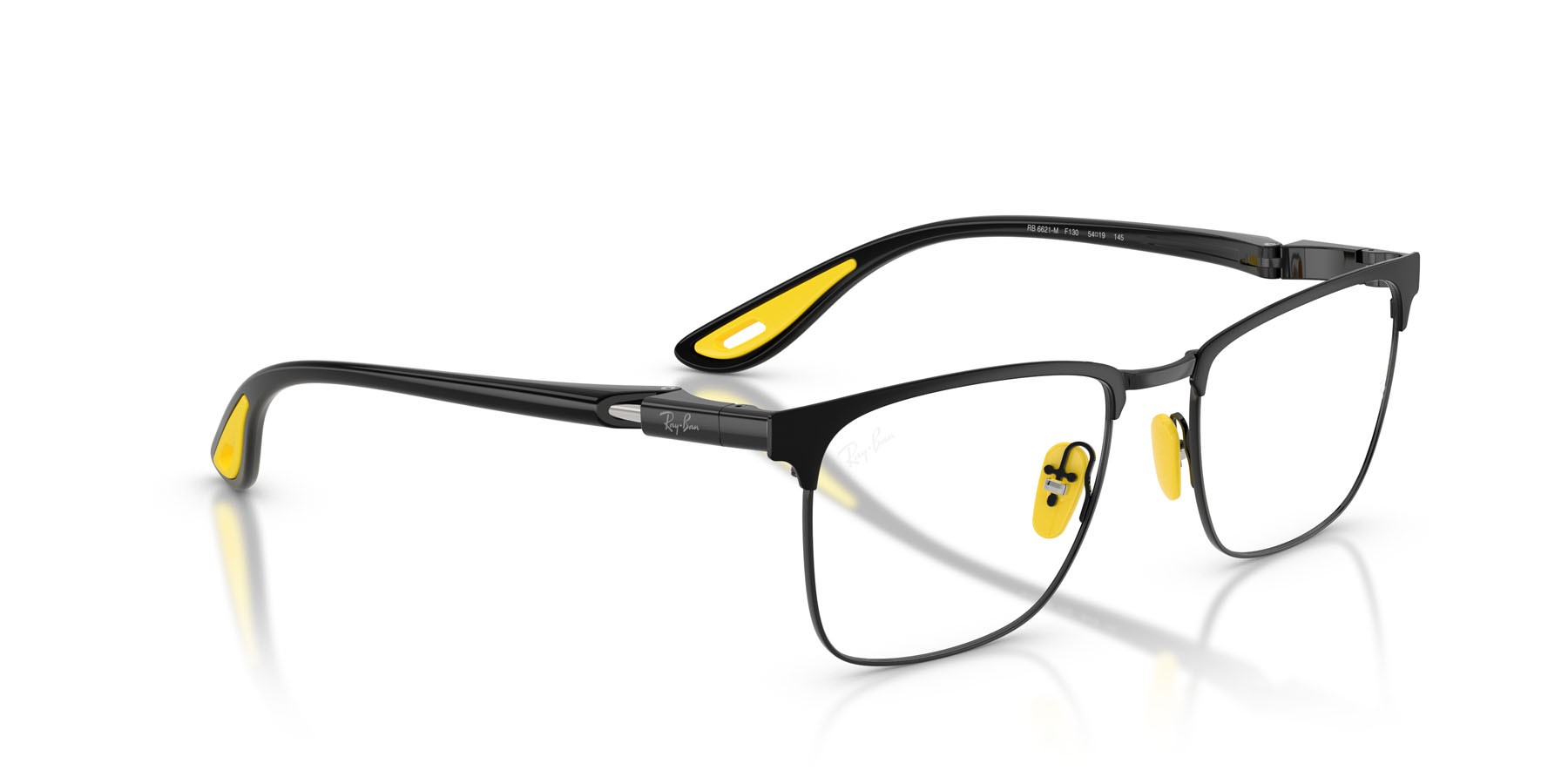 Eyeglasses Ray-Ban Scuderia Ferrari RX 6621M (F130) - RB 6621M F130 color nero opaco su nero shape square lenses trasparente
