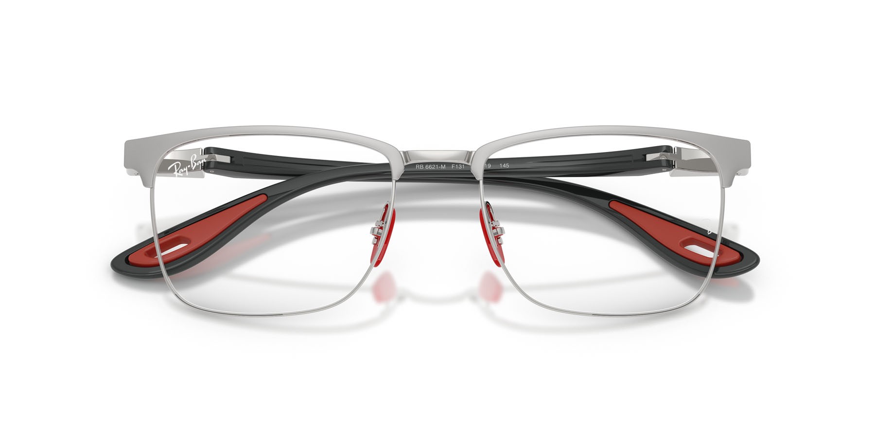 Occhiali da vista Ray-Ban Scuderia Ferrari RX 6621M (F131) - RB 6621M F131 colore argento opaco su argento forma quadrato lenti trasparente