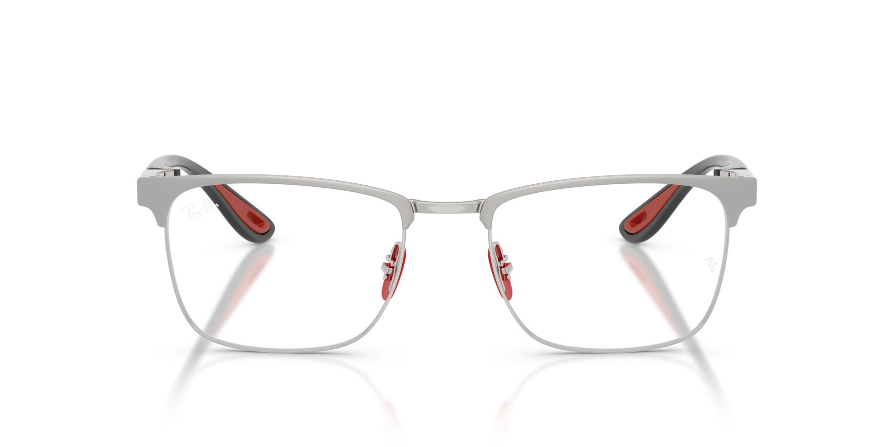 Occhiali da vista Ray-Ban Scuderia Ferrari RX 6621M (F131) - RB 6621M F131 colore argento opaco su argento forma quadrato lenti trasparente