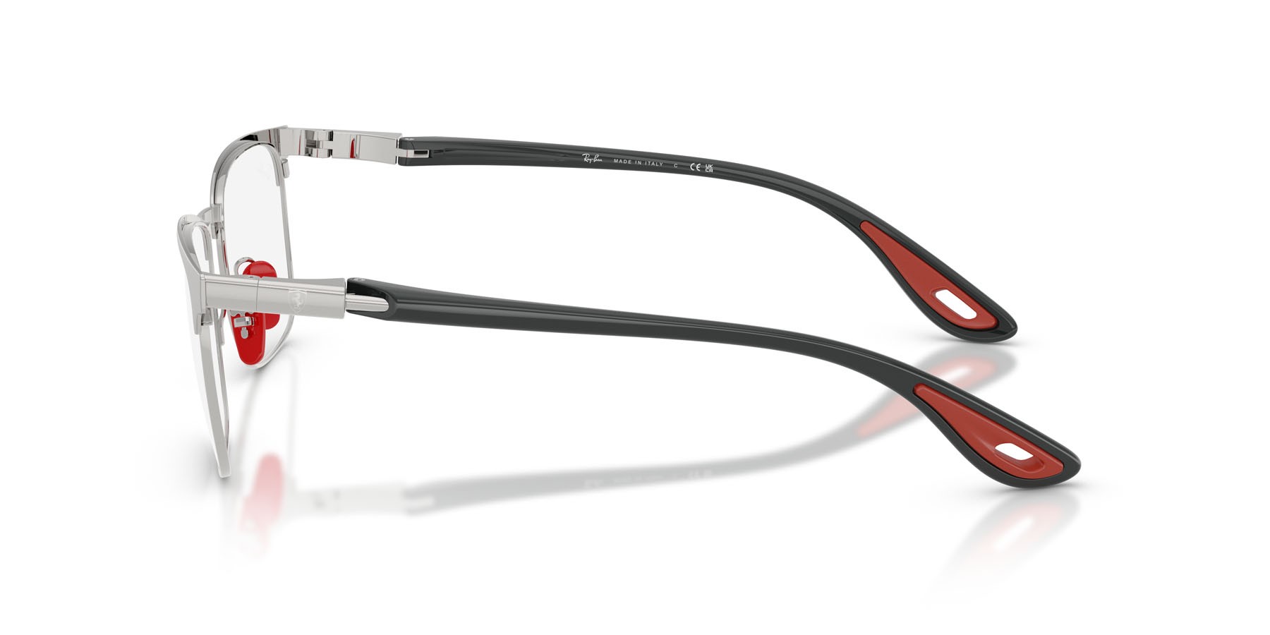 Occhiali da vista Ray-Ban Scuderia Ferrari RX 6621M (F131) - RB 6621M F131 colore argento opaco su argento forma quadrato lenti trasparente