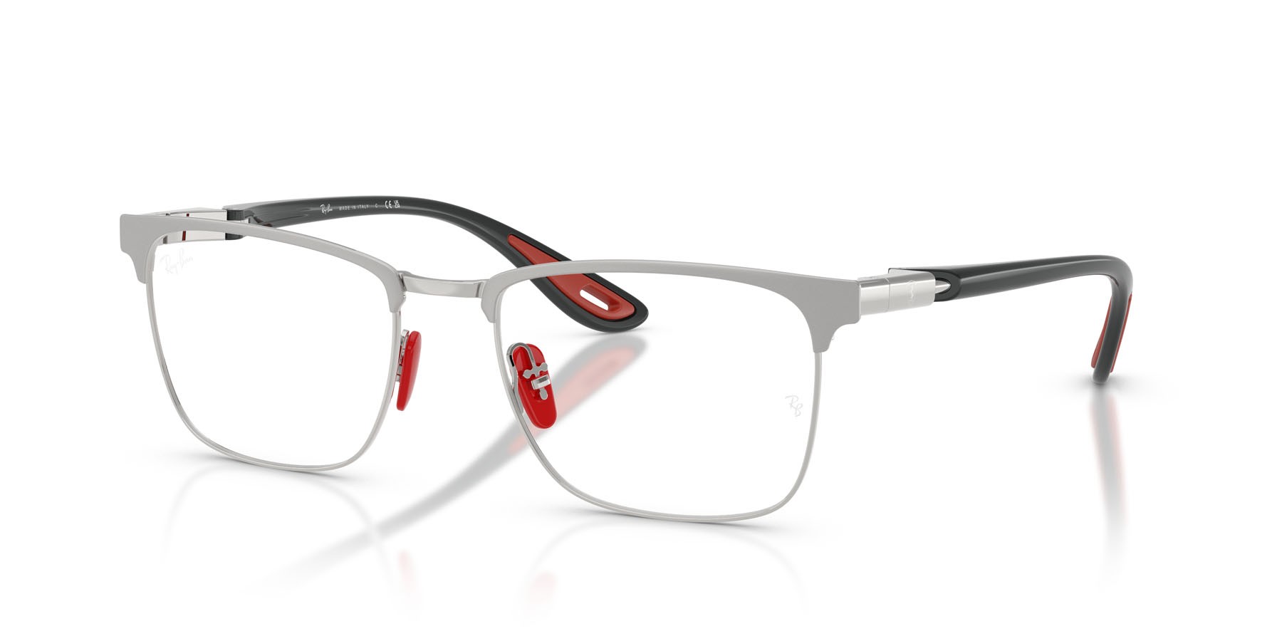 Occhiali da vista Ray-Ban Scuderia Ferrari RX 6621M (F131) - RB 6621M F131 colore argento opaco su argento forma quadrato lenti trasparente