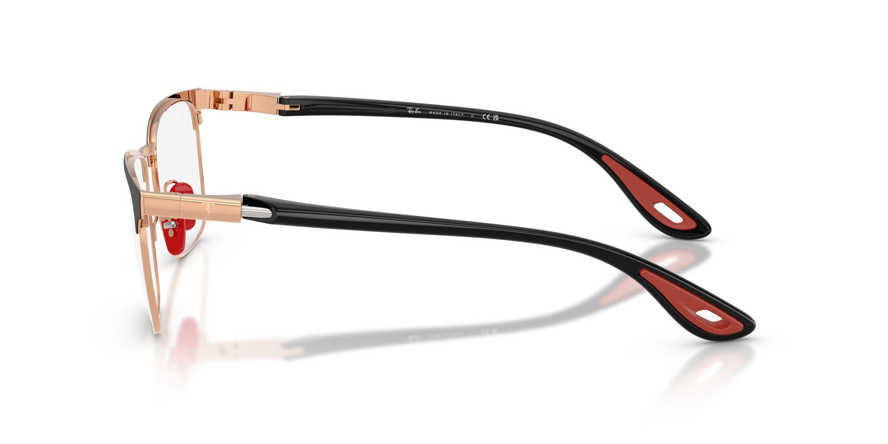 Occhiali da vista Ray-Ban Scuderia Ferrari RX 6621M (F132) - RB 6621M F132 colore black on rose gold forma quadrato lenti trasparente
