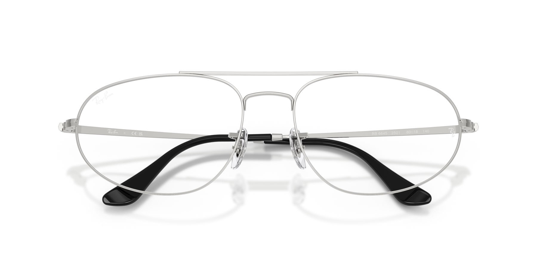 Eyeglasses Ray-Ban Explorer IV RX 6645 (2501) - RB 6645 2501 color argento shape irregular lenses trasparente