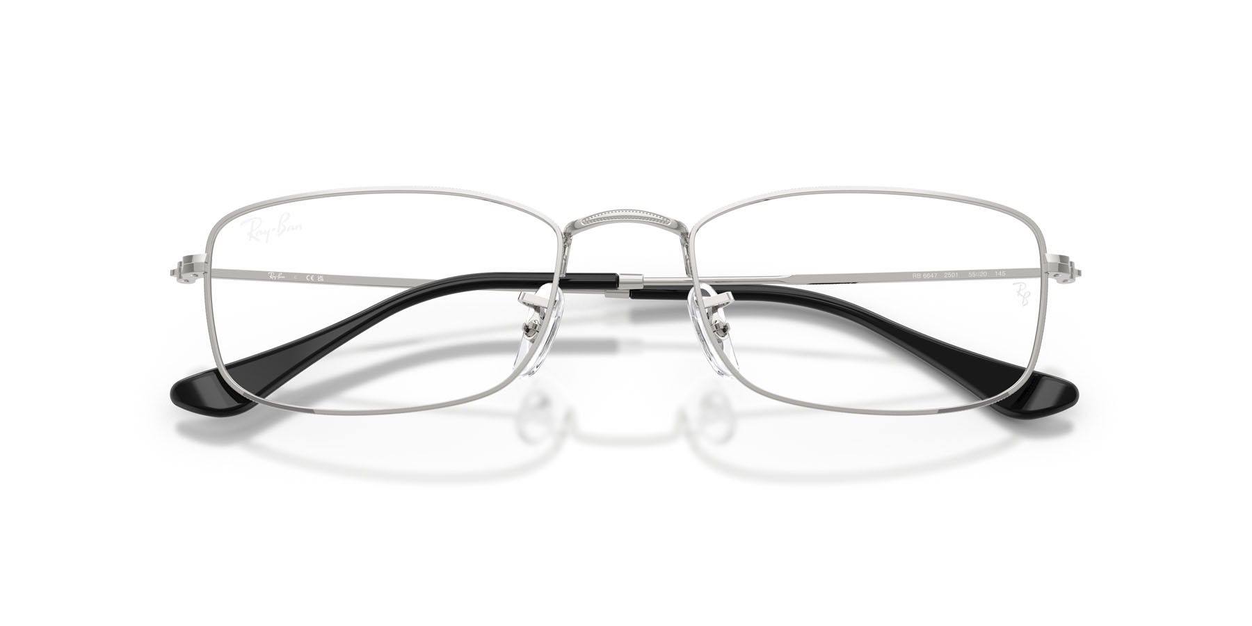 Eyeglasses Ray-Ban RX 6647 (2501) - RB 6647 2501 color argento shape irregular lenses trasparente