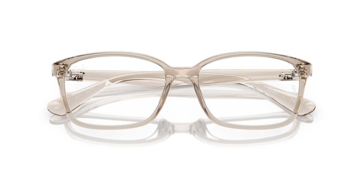 Occhiali da vista Ray-Ban RX 7094D (8271) - RB 7094D 8271 colore marrone chiaro trasparente forma quadrato lenti trasparente