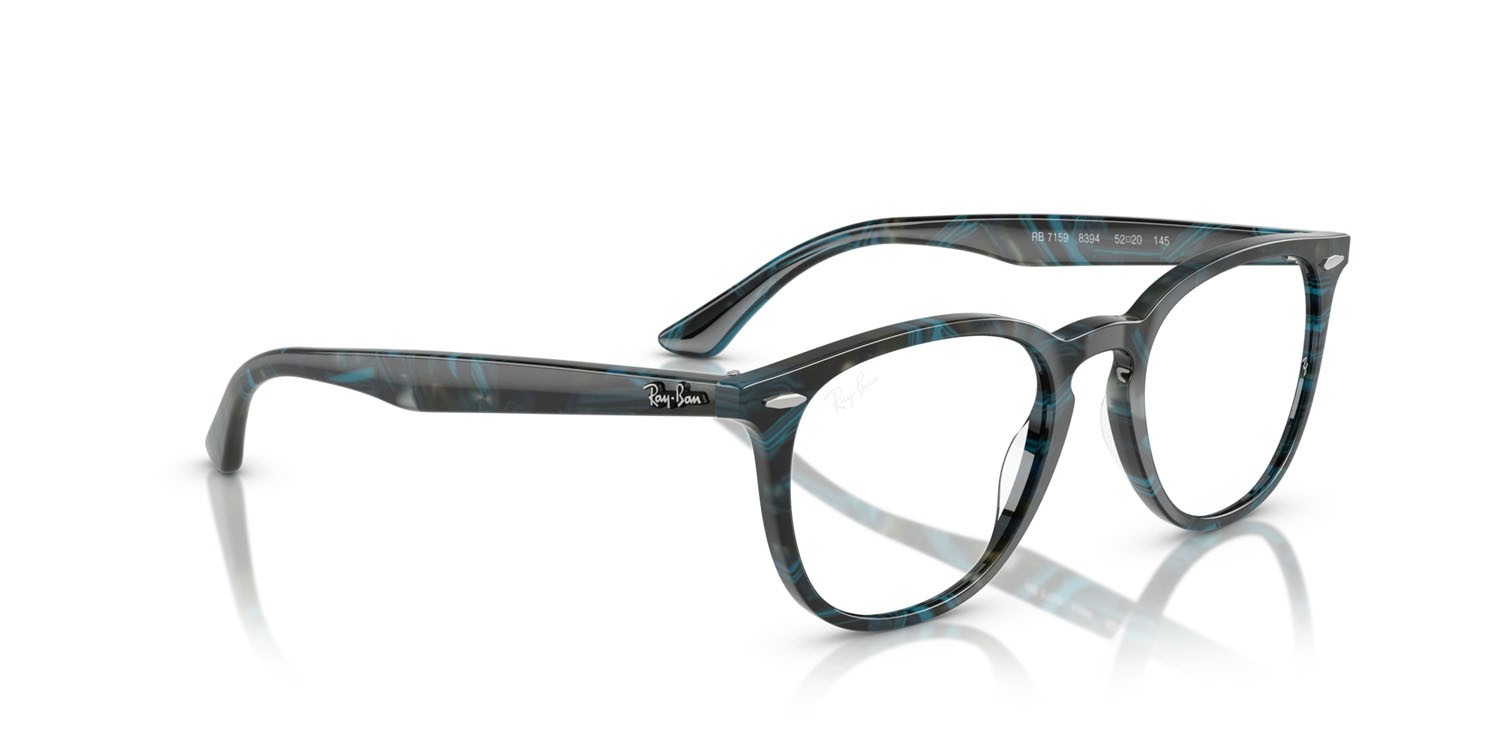 Occhiali da vista Ray-Ban RX 7159 (8394) - RB 7159 8394 colore blu fantasia trasparente/grigio forma pantos lenti trasparente