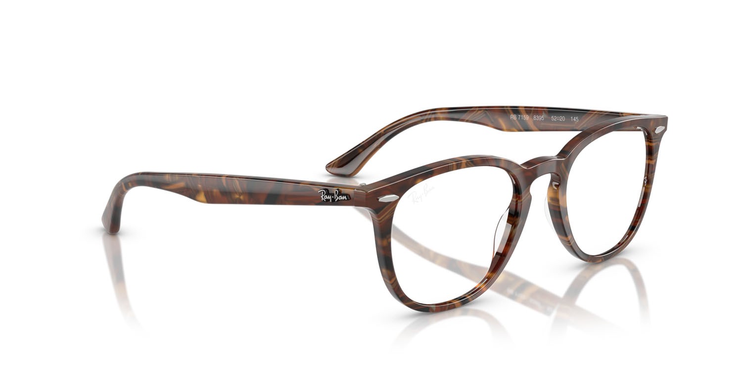Eyeglasses Ray-Ban RX 7159 (8395) - RB 7159 8395 color marrone fantasia trasparente giallo shape pantos lenses trasparente