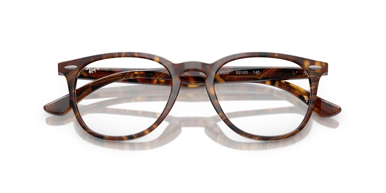 Eyeglasses Ray-Ban RX 7159 (8395) - RB 7159 8395 color marrone fantasia trasparente giallo shape pantos lenses trasparente