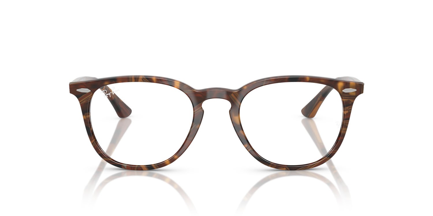Eyeglasses Ray-Ban RX 7159 (8395) - RB 7159 8395 color marrone fantasia trasparente giallo shape pantos lenses trasparente