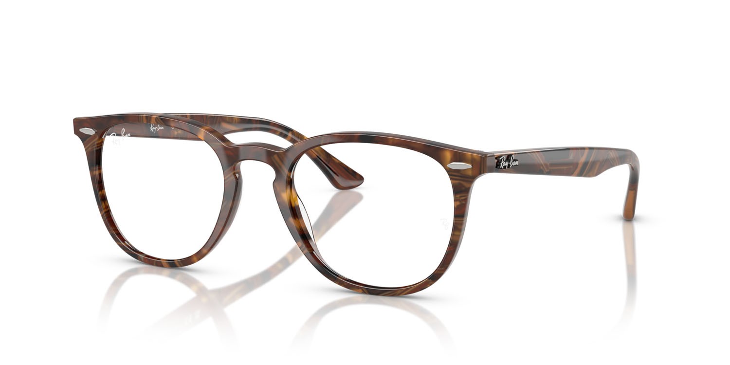 Eyeglasses Ray-Ban RX 7159 (8395) - RB 7159 8395 color marrone fantasia trasparente giallo shape pantos lenses trasparente