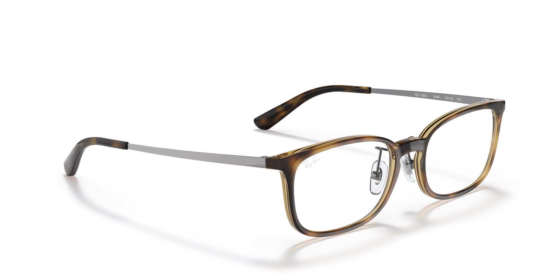 Brillen Ray-Ban RX 7182D (5946) - RB 7182D 5946 farbe havana form quadratisch gläser trasparente