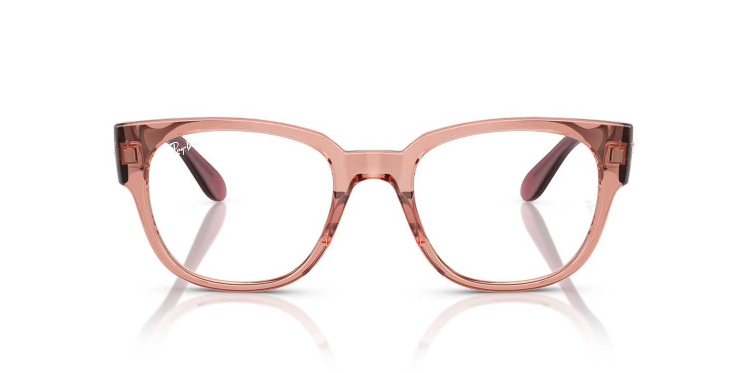 Brillen Ray-Ban RX 7210 (8314) - RB 7210 8314 farbe rosa scuro trasparente form quadratisch gläser trasparente