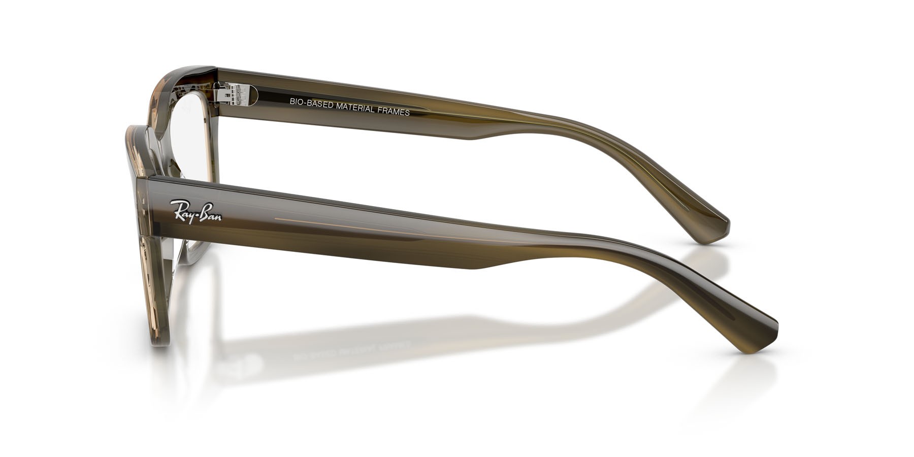 Eyeglasses Ray-Ban Chad RX 7217 (8468) - RB 7217 8468 color striato verde shape rectangle lenses trasparente