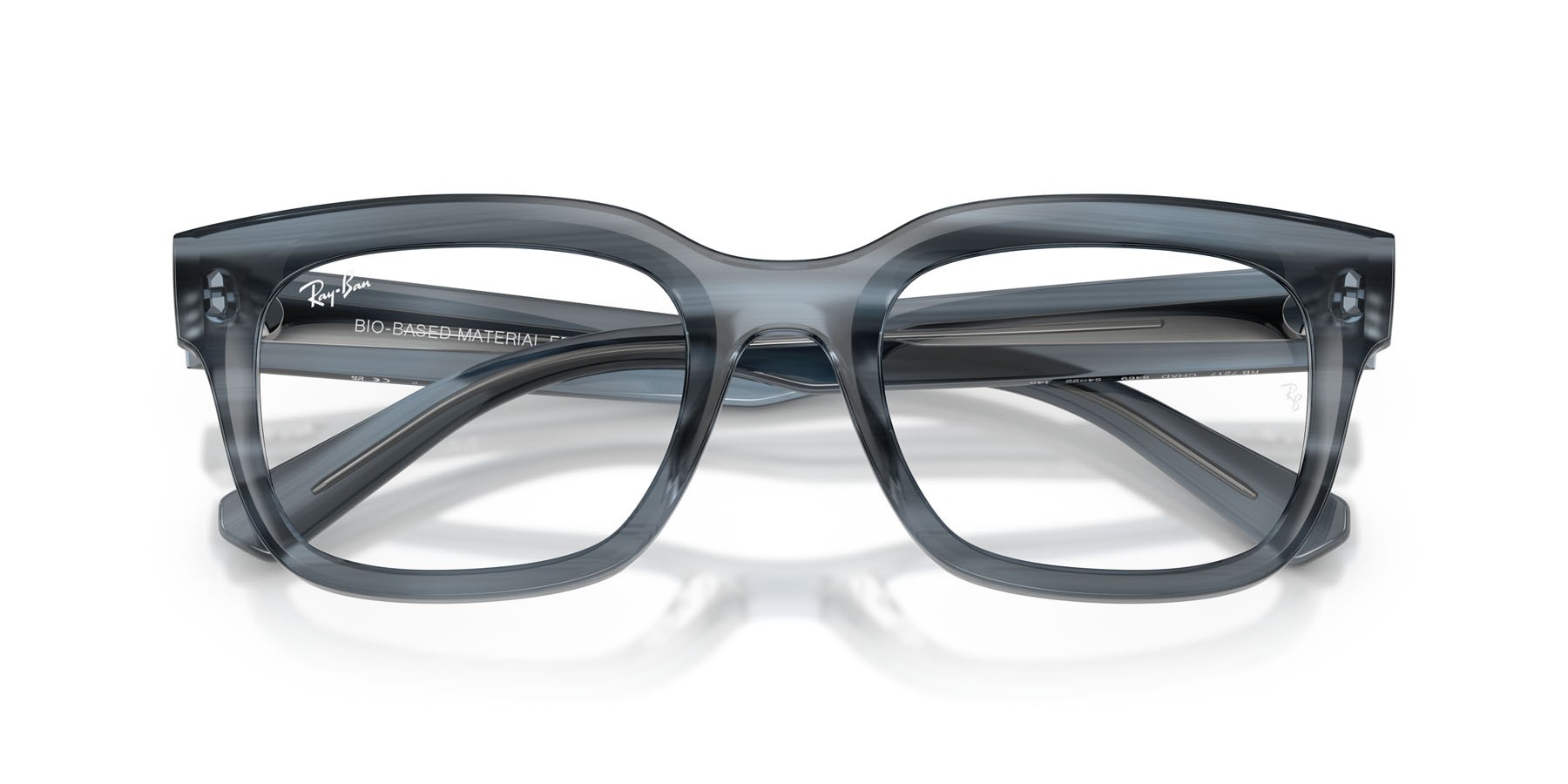 Eyeglasses Ray-Ban Chad RX 7217 (8469) - RB 7217 8469 color striato blu shape rectangle lenses trasparente